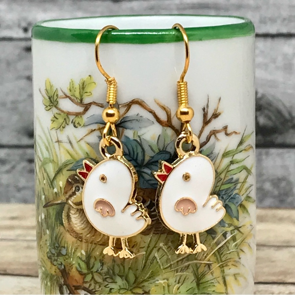 Chicken Farm Animal Hook Earrings